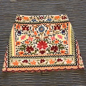 NWT L’Atiste Embroidered Mini Skirt